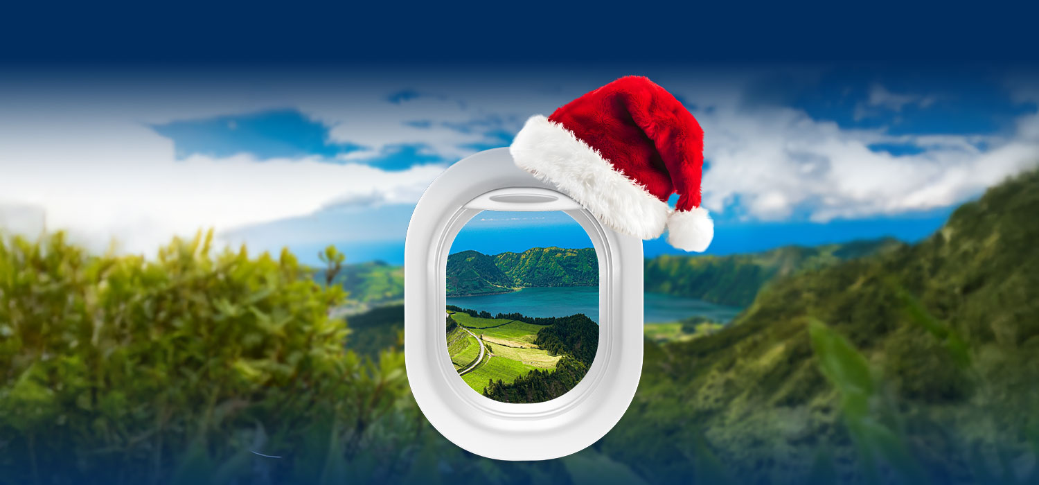 Hublot d’avion, vue sur São Miguel