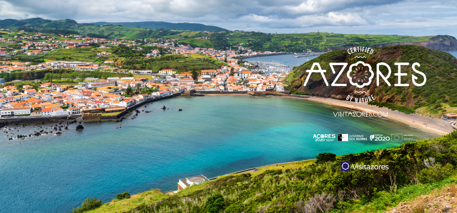 View over Porto Pim beach.